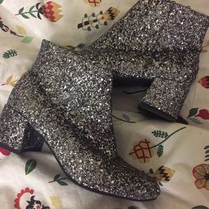 Silver Glitter Booty Heels